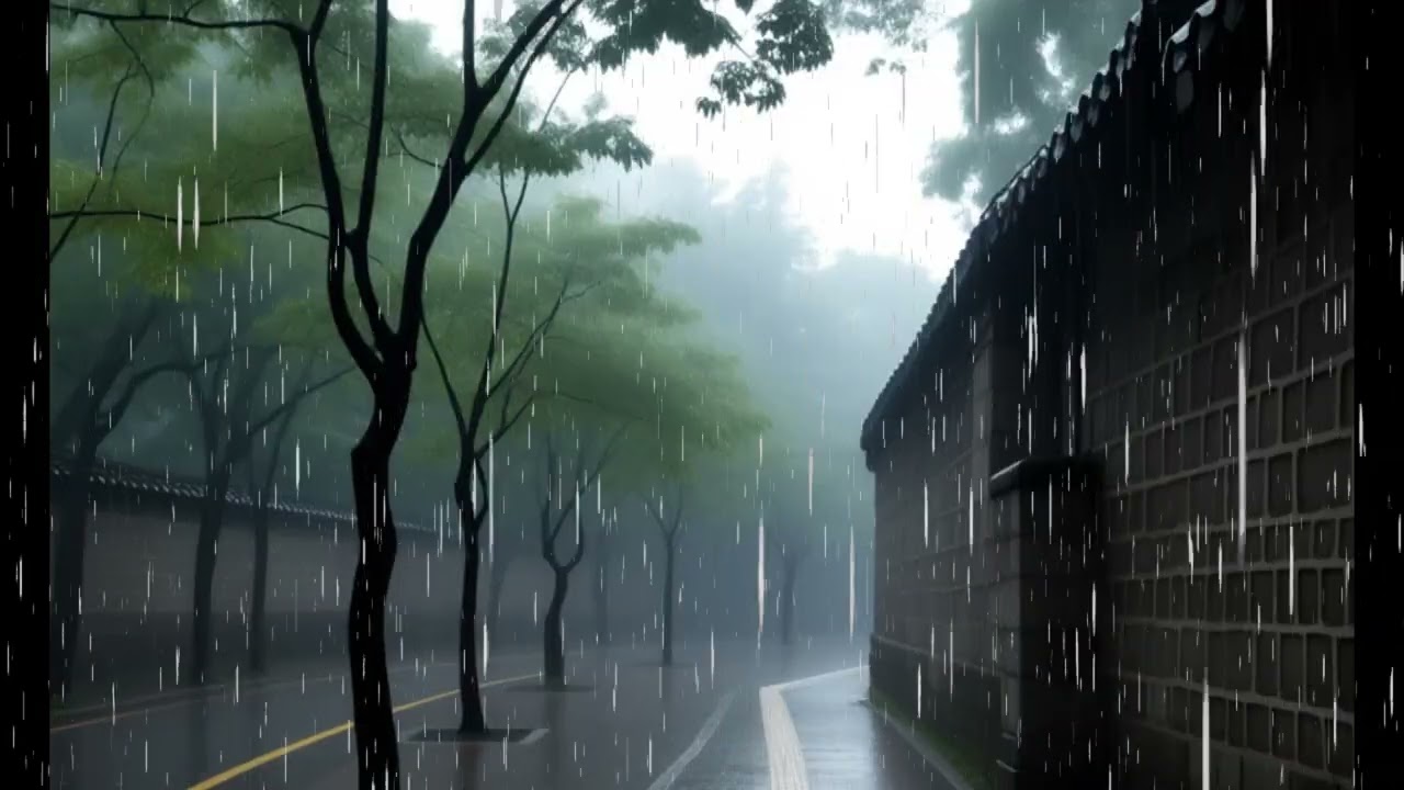 비 내리는 덕수궁 돌담길 Rainy Walk at Deoksugung Stone Wall Road | Seoul, Korea