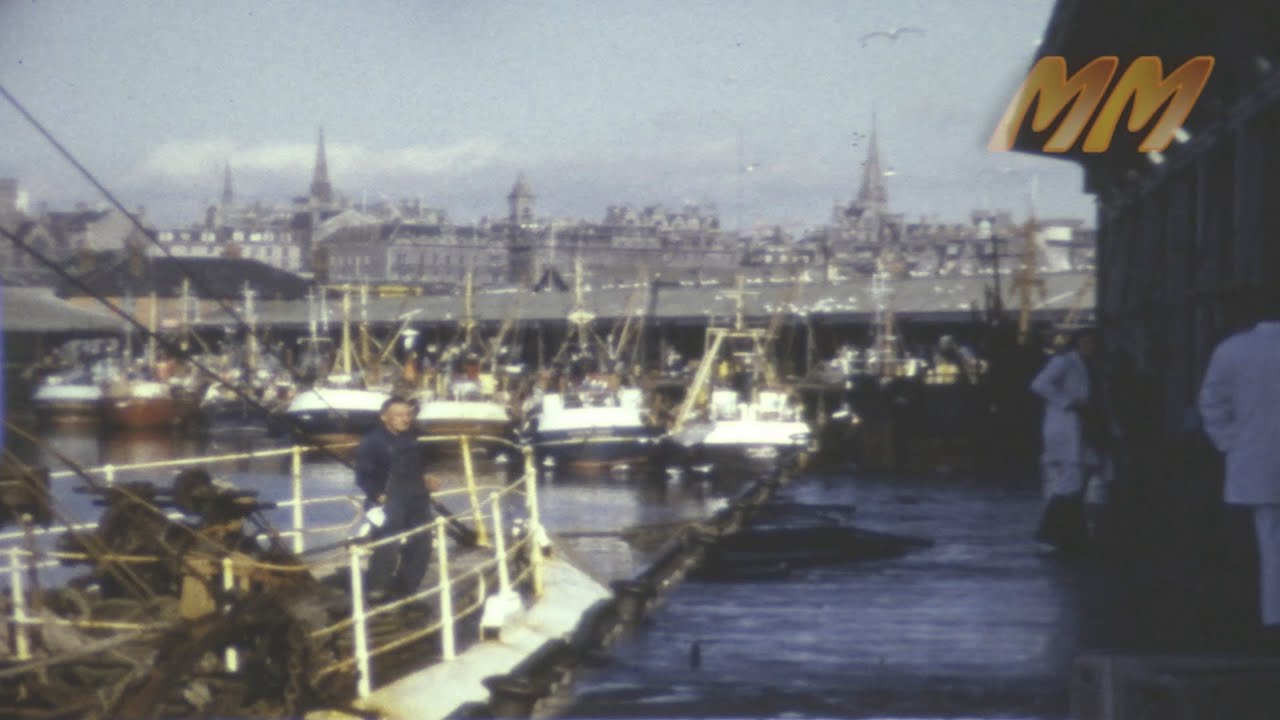 Aberdeen Fish Market Scotland 1970s old cine film 102