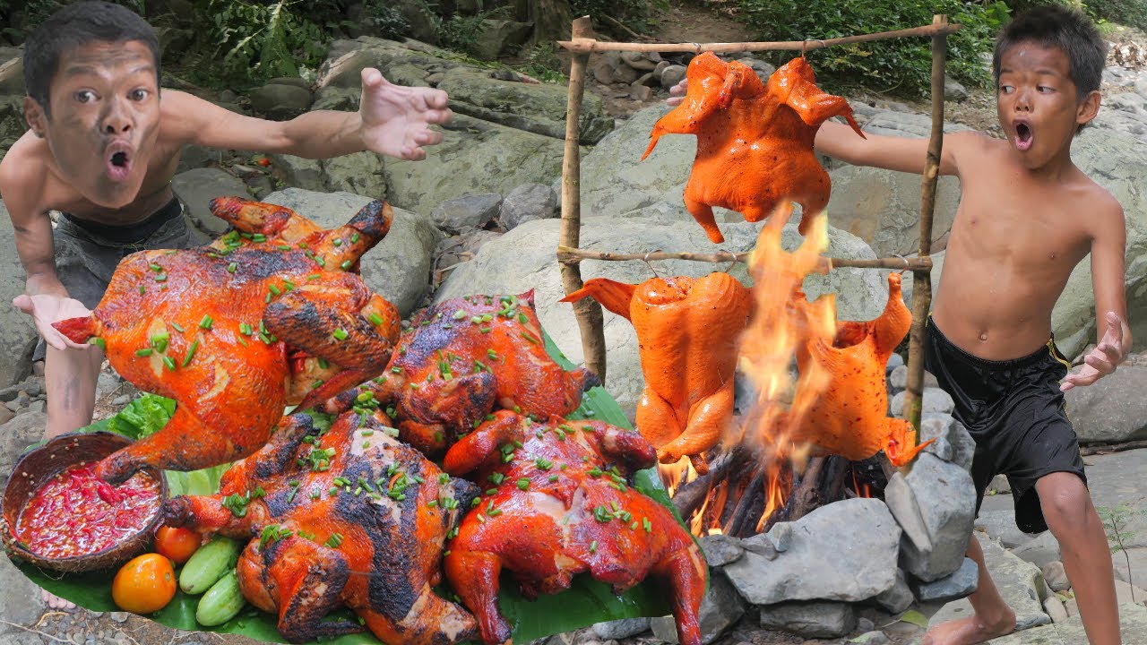 Eat very delicious chicken to day by survival in the rainforest
