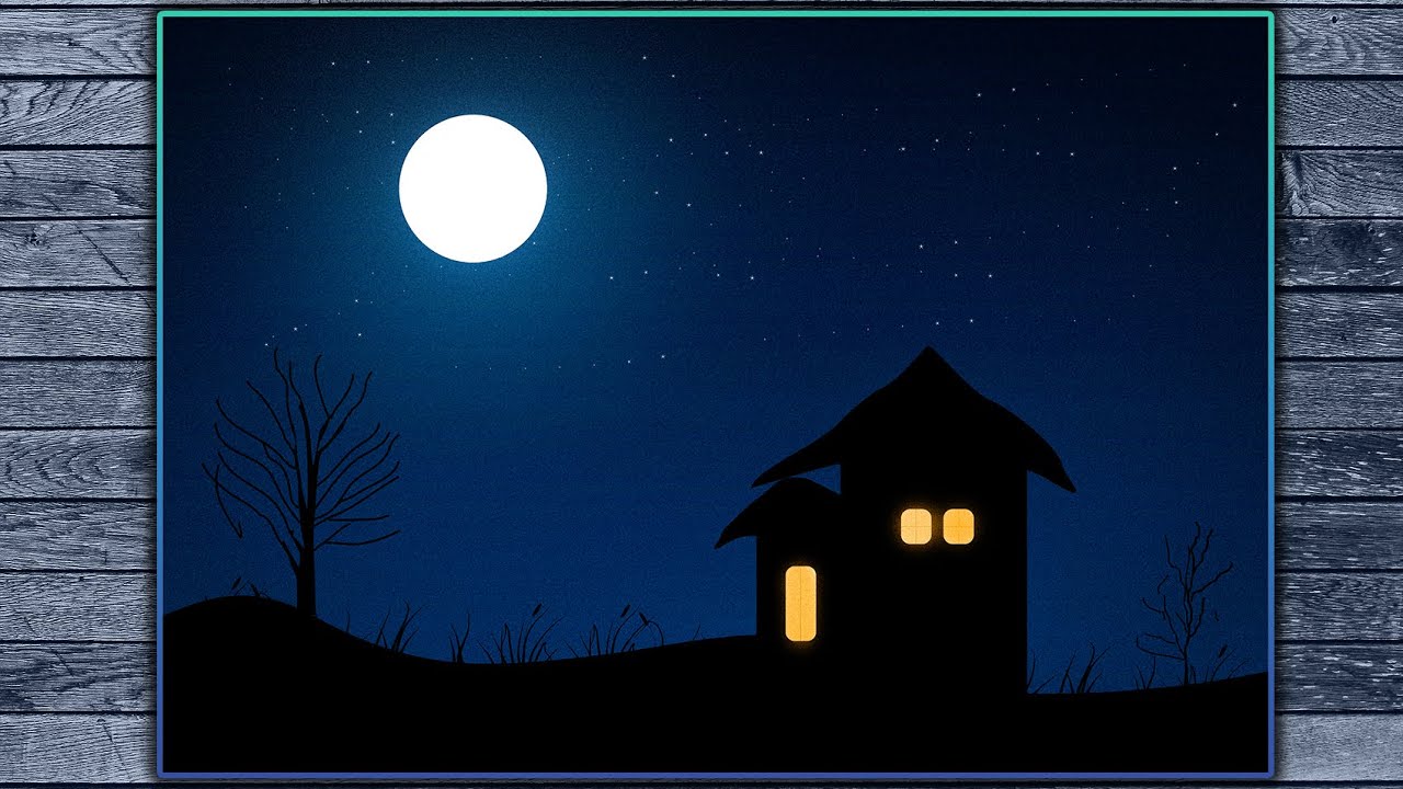 CorelDraw tutorial - Corel draw scenery of moon design | Photoshop tutorial #photoshop #coreldraw
