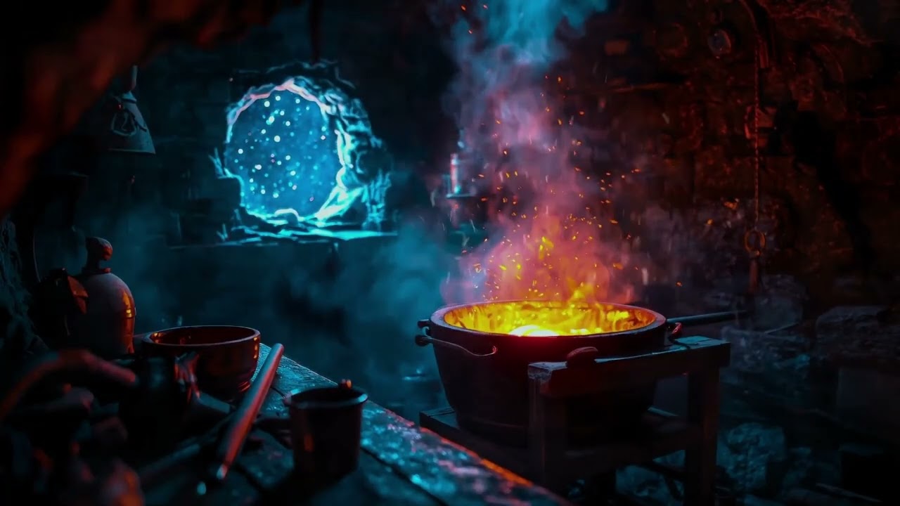 The Old Iron Smelter | Deep Fire & Molten Metal Ambience (No Clanging)