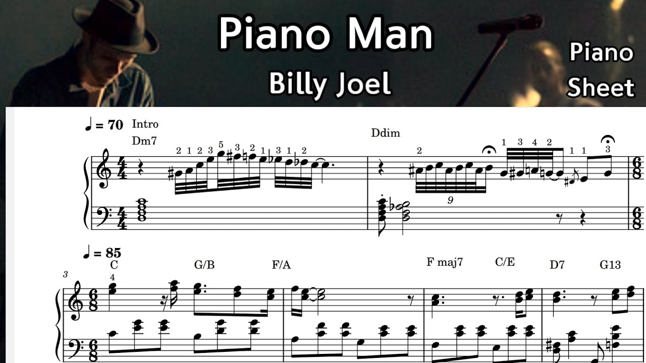 Piano Man  / Piano Sheet Music /  Billy Joel  / by SangHeart Play