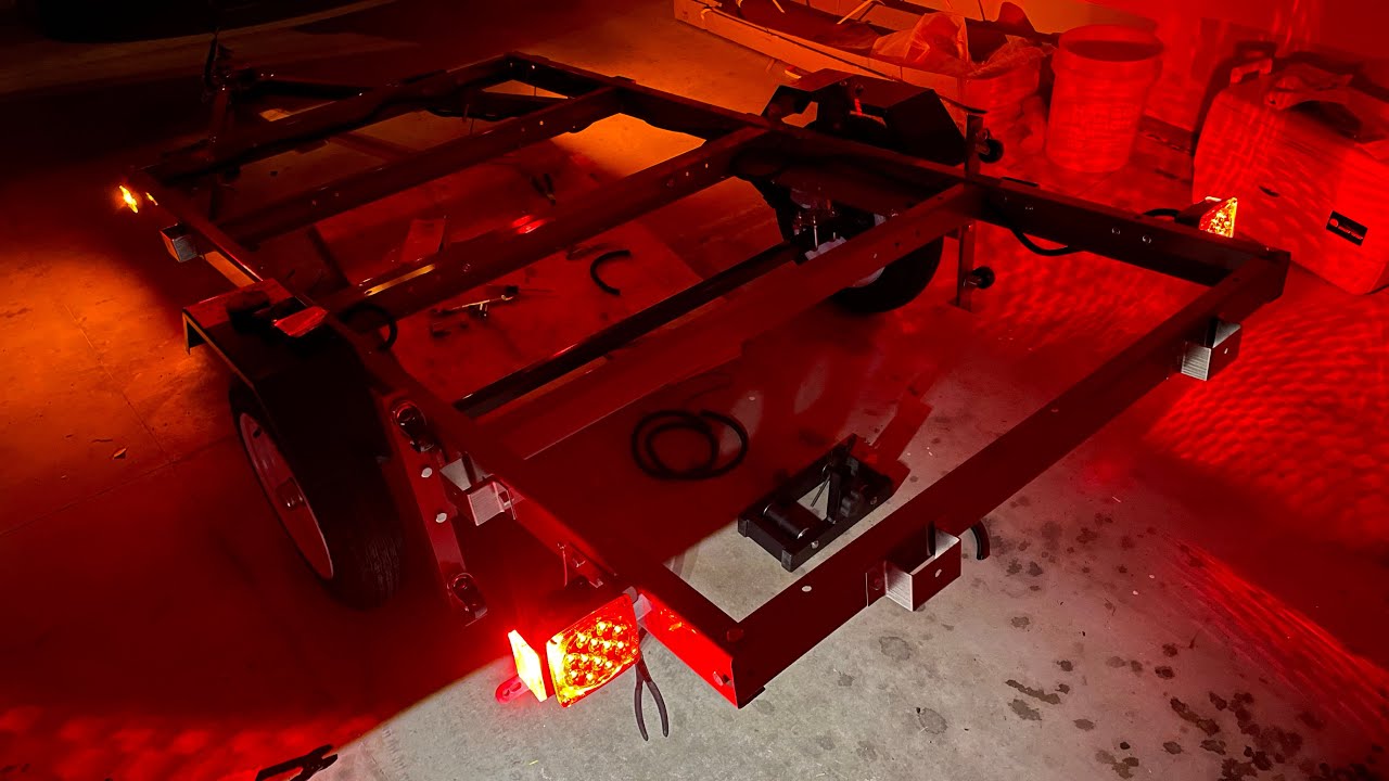 Basic wiring walk-around, slack loops, and connections on Harbor Freight 1195 folding trailer kit