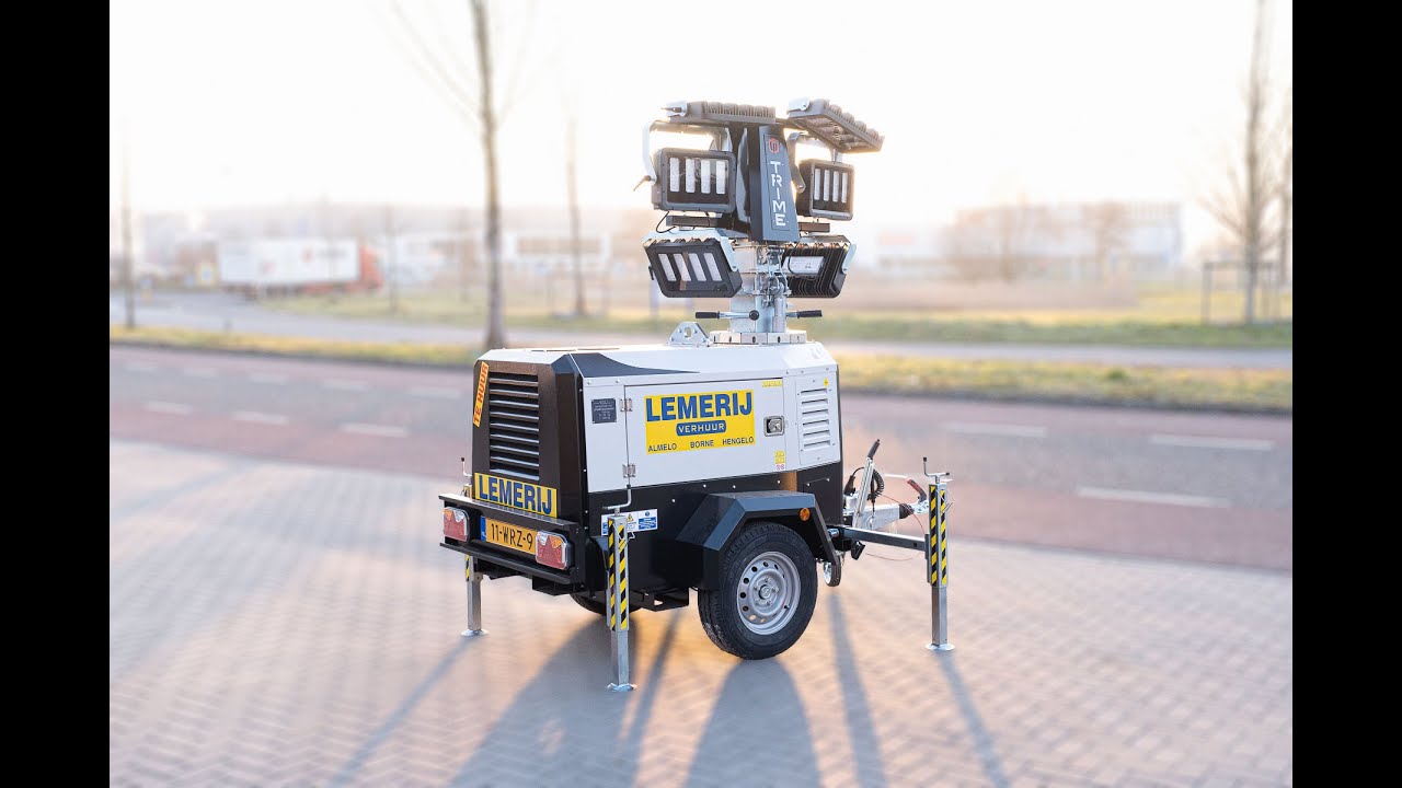 Uitleg instructie. Krachtige mobiele lichtmastaggregaat met automatische telescoopmast | 6x320W LED