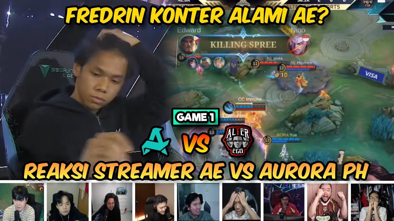 FREDRIN MIMPI BURUK ALTER EGO❓ REAKSI STREAMER AE VS AURORA PH GAME 1 (M7 GRAND FINAL)