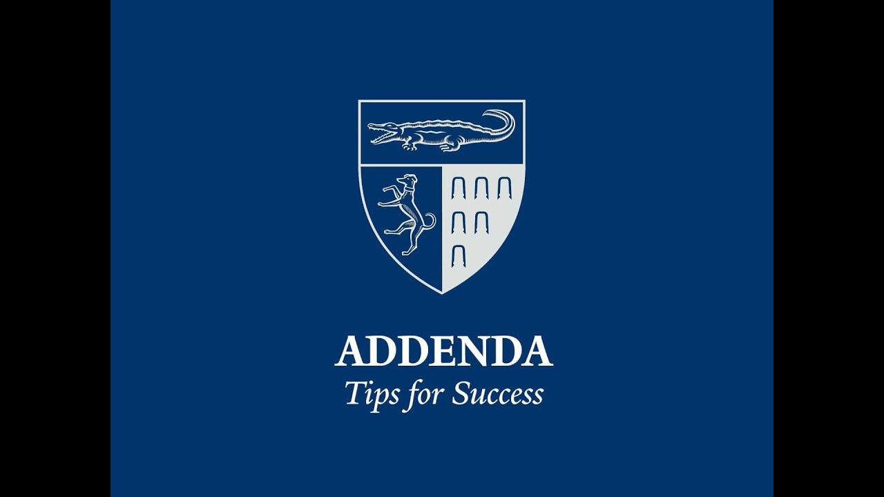 Tips for Success: Addenda