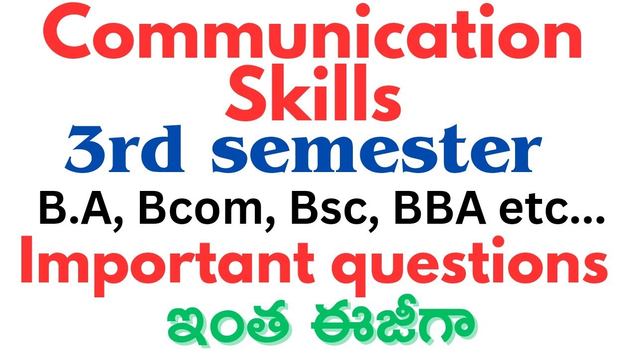 #Communicationskills communication skills important questions degree 3rd semester ba,bcom,bsc,BBA