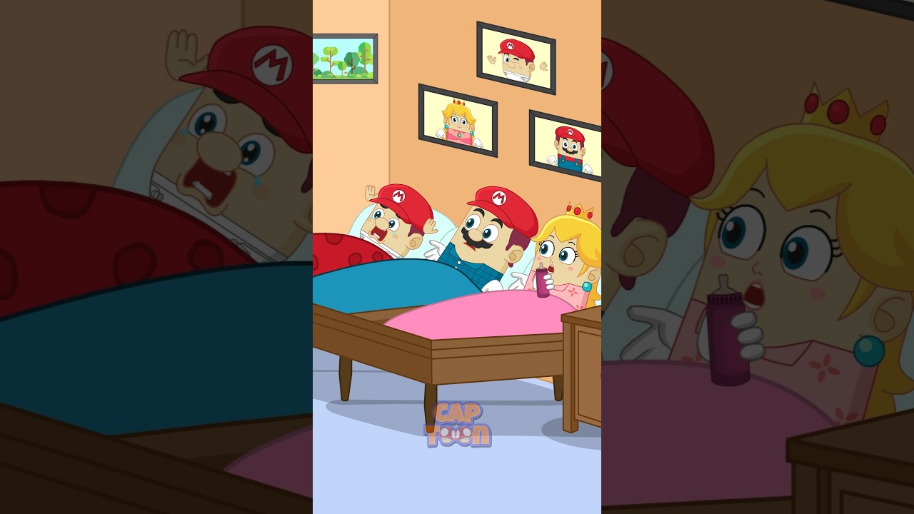 Baby Luigi Disturbs Sleeping Baby Mario #animationmeme #funnycartoon #supermario