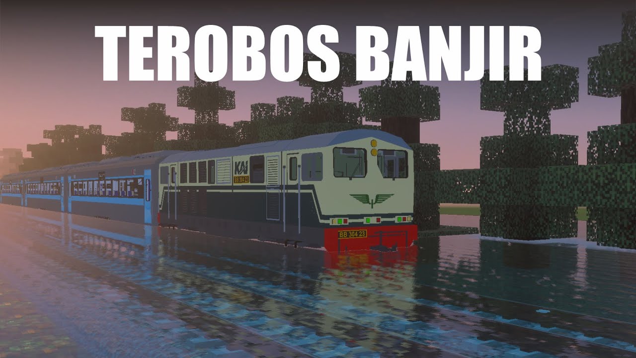 NEKAT! Detik-detik Kereta Api Menerjang Banjir