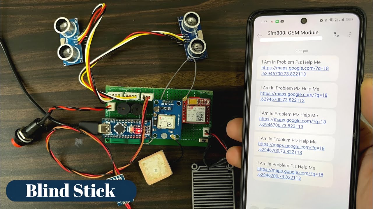 Blind Person Stick Using Arduino | GPS | GSM