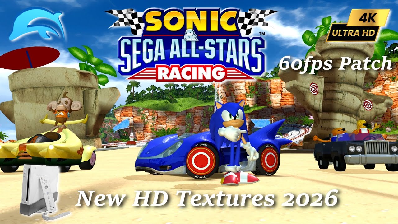 Sonic And Sega All Stars Racing ~ 4K Another New HD Wii Dolphin Textures &  60fps Patch