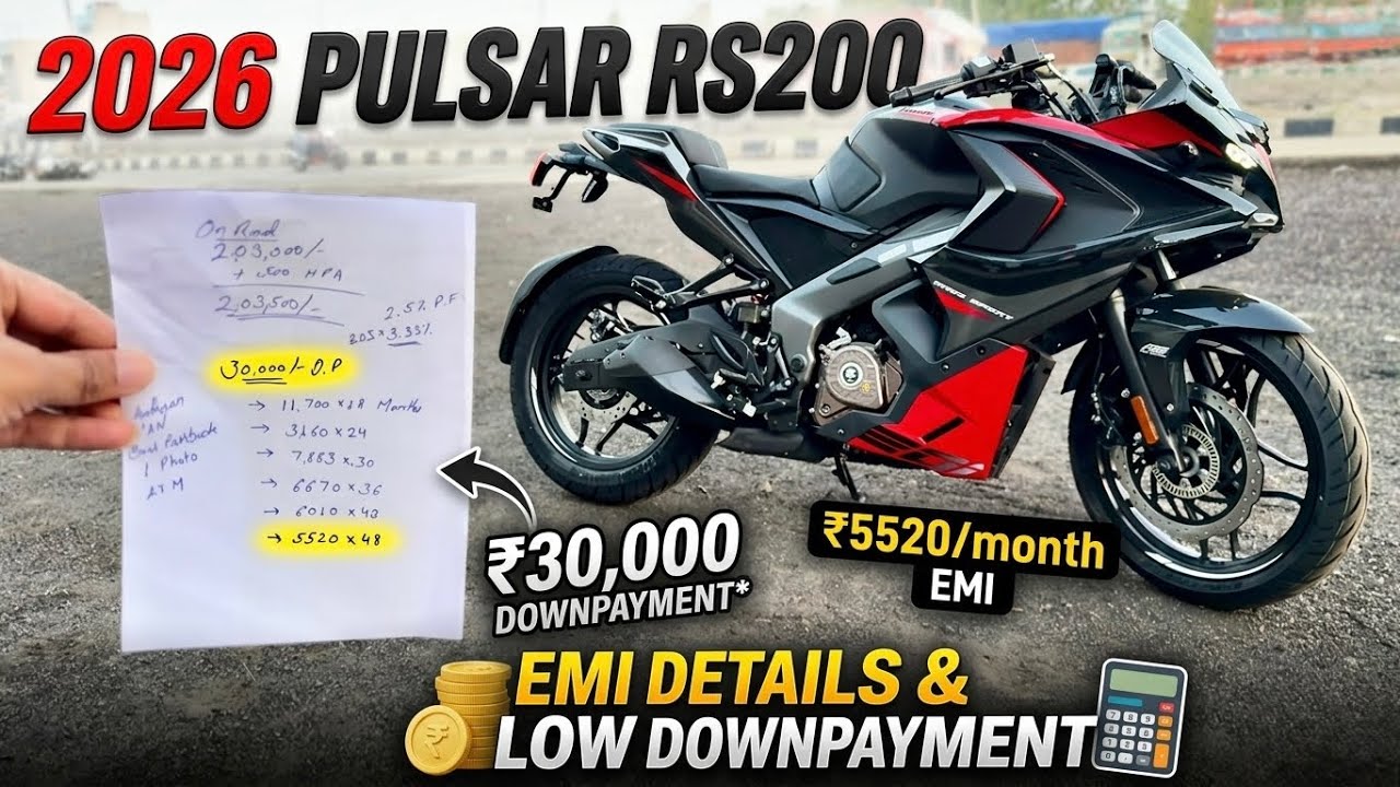 2026 Bajaj Pulsar RS 200 Finance Details, Low Down Payment, Only ₹5520 EMI😱 | Pulsar RS 200 Price...