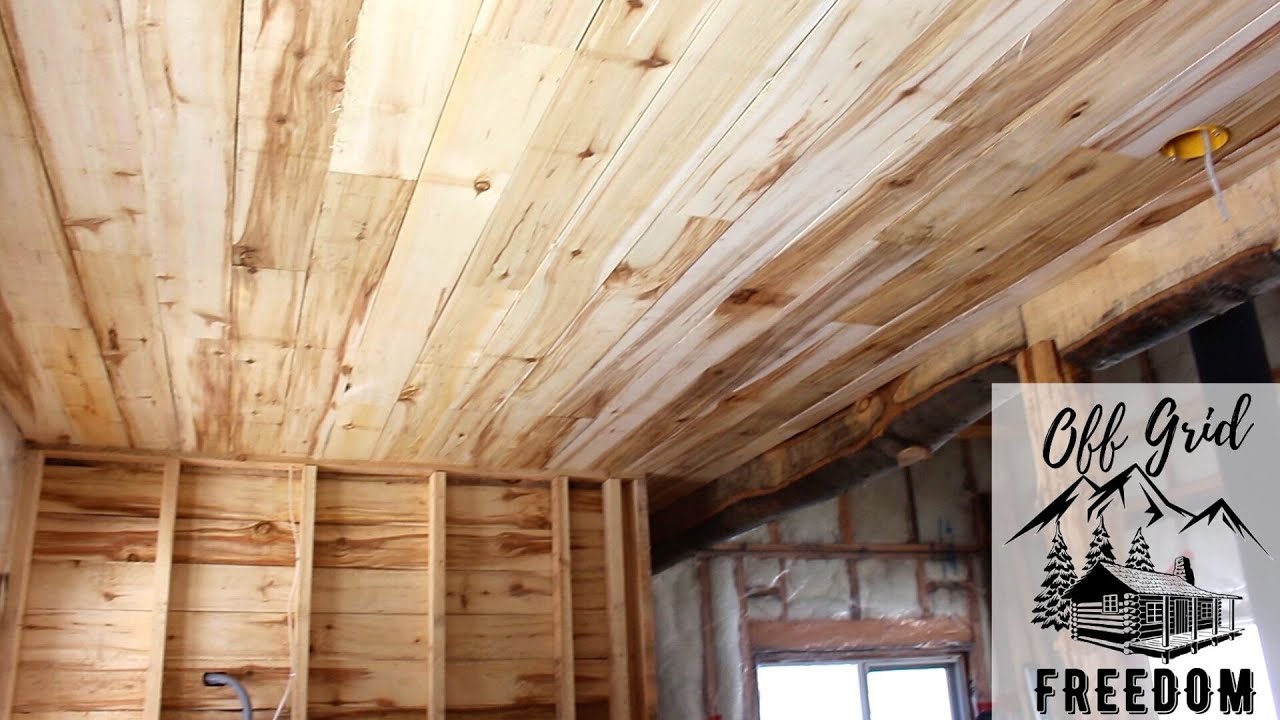 Aspen Kitchen Ceiling at the Off Grid Cabin in Northern Canada