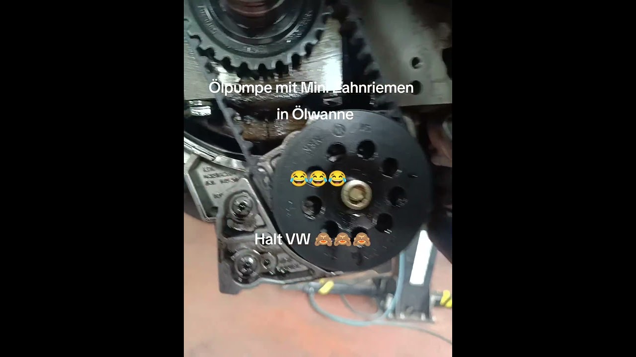 &Ouml;lpumpe mit Mini Zahnriemen in &Ouml;lwanne. VW Passat 2,0 TDI 2017