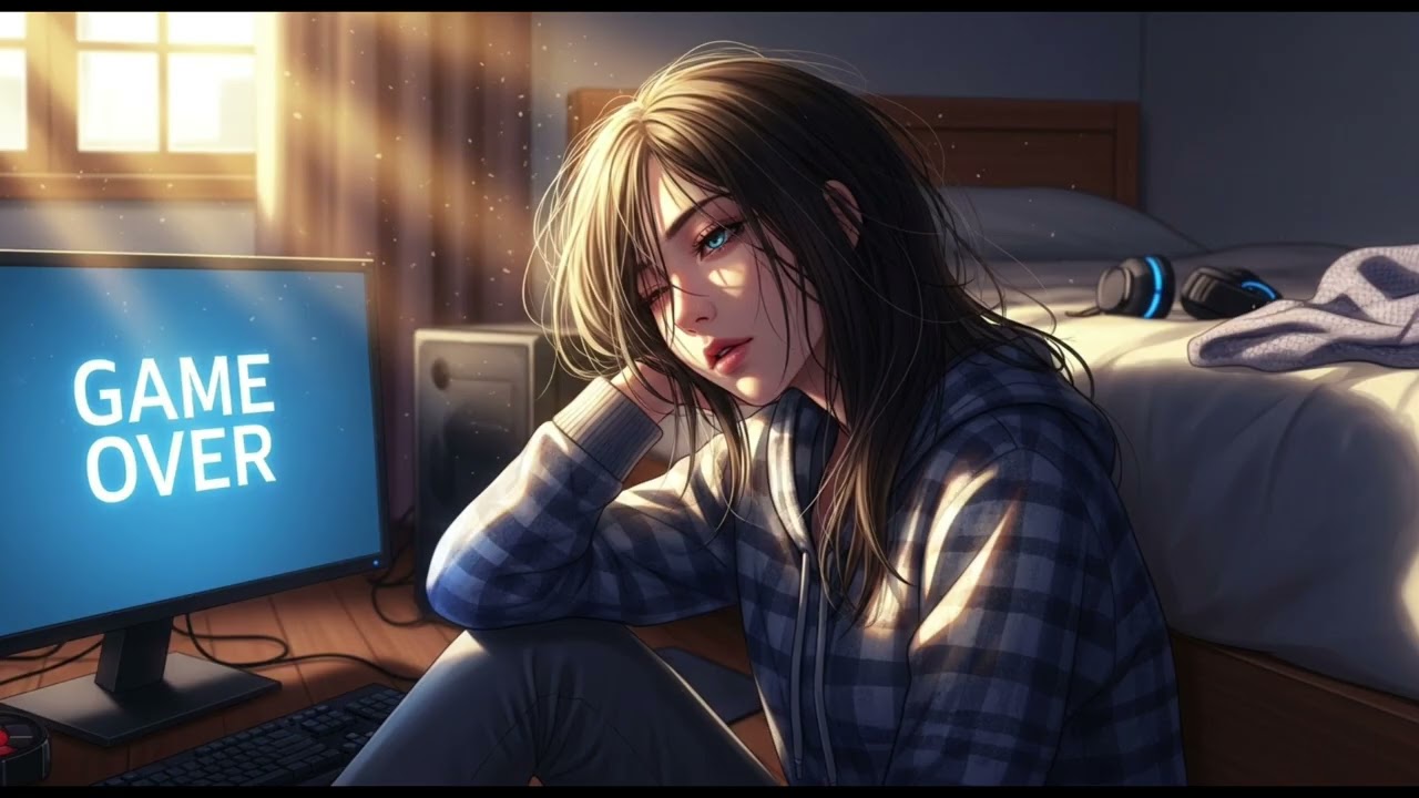 【限界BGM】 ミッドナイト・グリッチ・スリープレス Midnight Glitch Hop | 深夜のゲーム、早朝の眠り、そして出社。寝不足でフラフラな美少女のモーニングルーティン