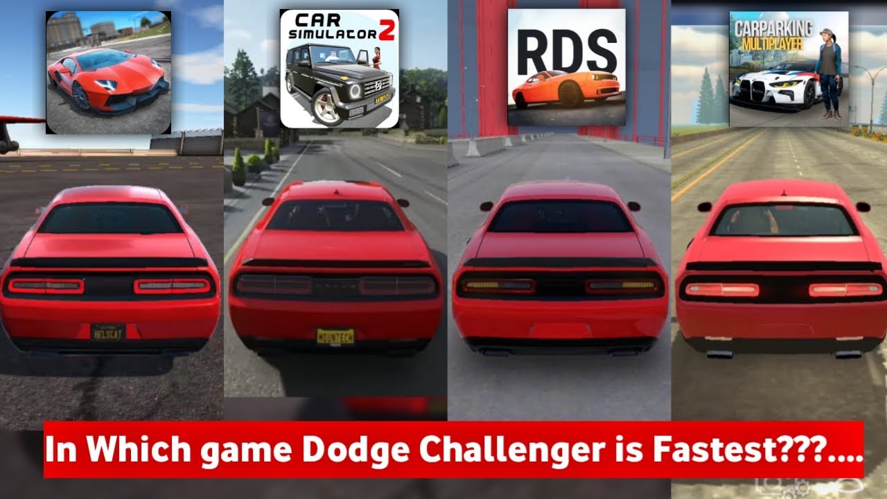 Top speed of Dodge Challenger in Ultimate car driving simulator, Car Simulator 2, RDS & CPM