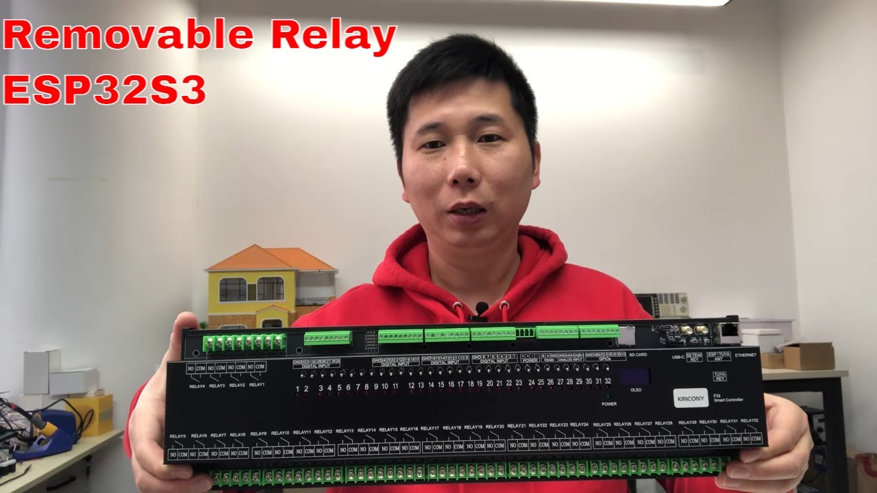 ESP32S3 32CH Съемная релейная плата OMRON для домашней автоматизации - F32