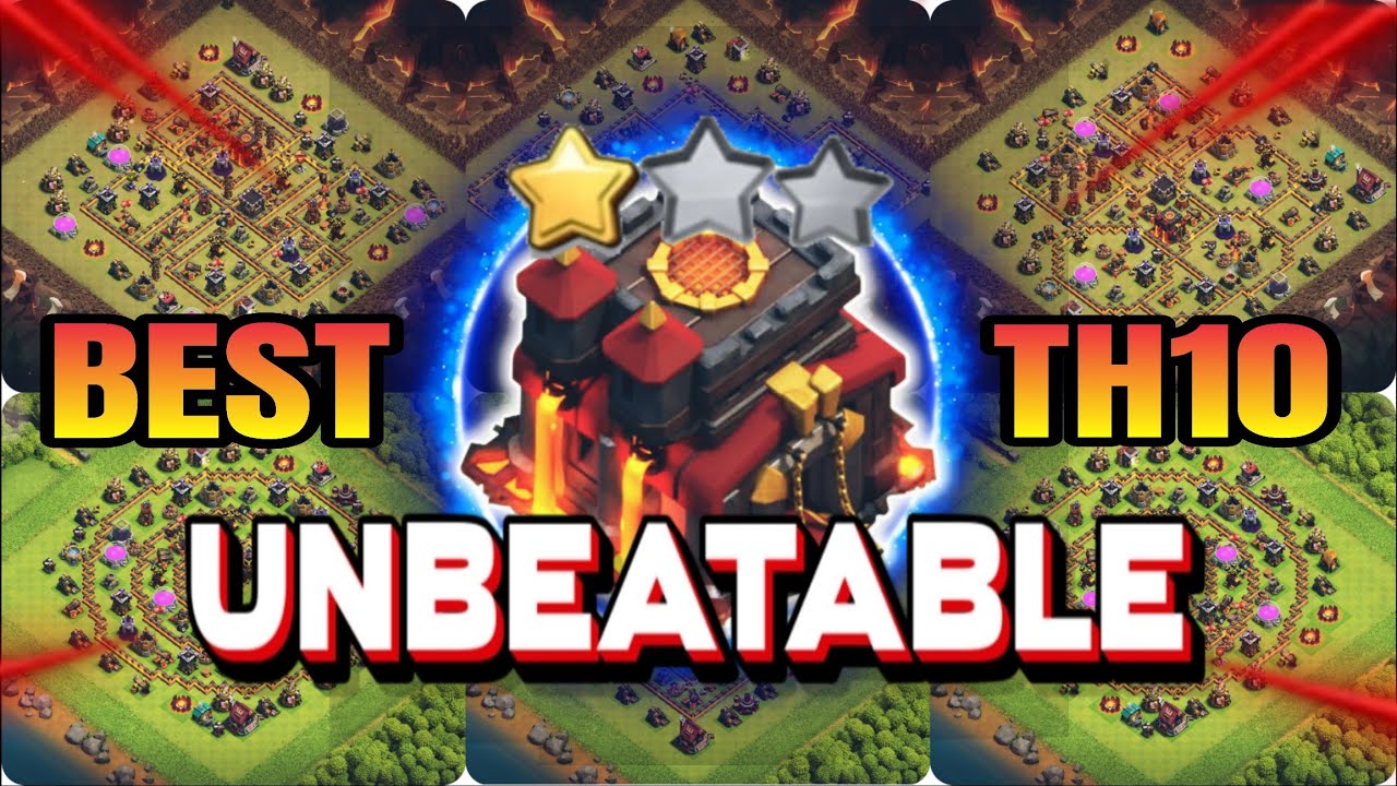 TOP-05 TH10 BEST FOR WAR / FARM / RANK BASE AND CWL BASE WITH COPY LINKS || TH10 UNBEATABLE