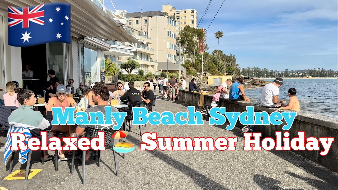 Sydney WALK 4K 60FPS HDR -AU | Manly Beach 🏖️ Most famous Beaches-is a hot spot over Summer