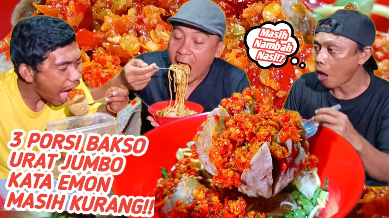 KHODAM PITON!3 PORSI BAKSO URAT JUMBO,,NAMBAH NASI!PEDES MAKIN KALAP!!