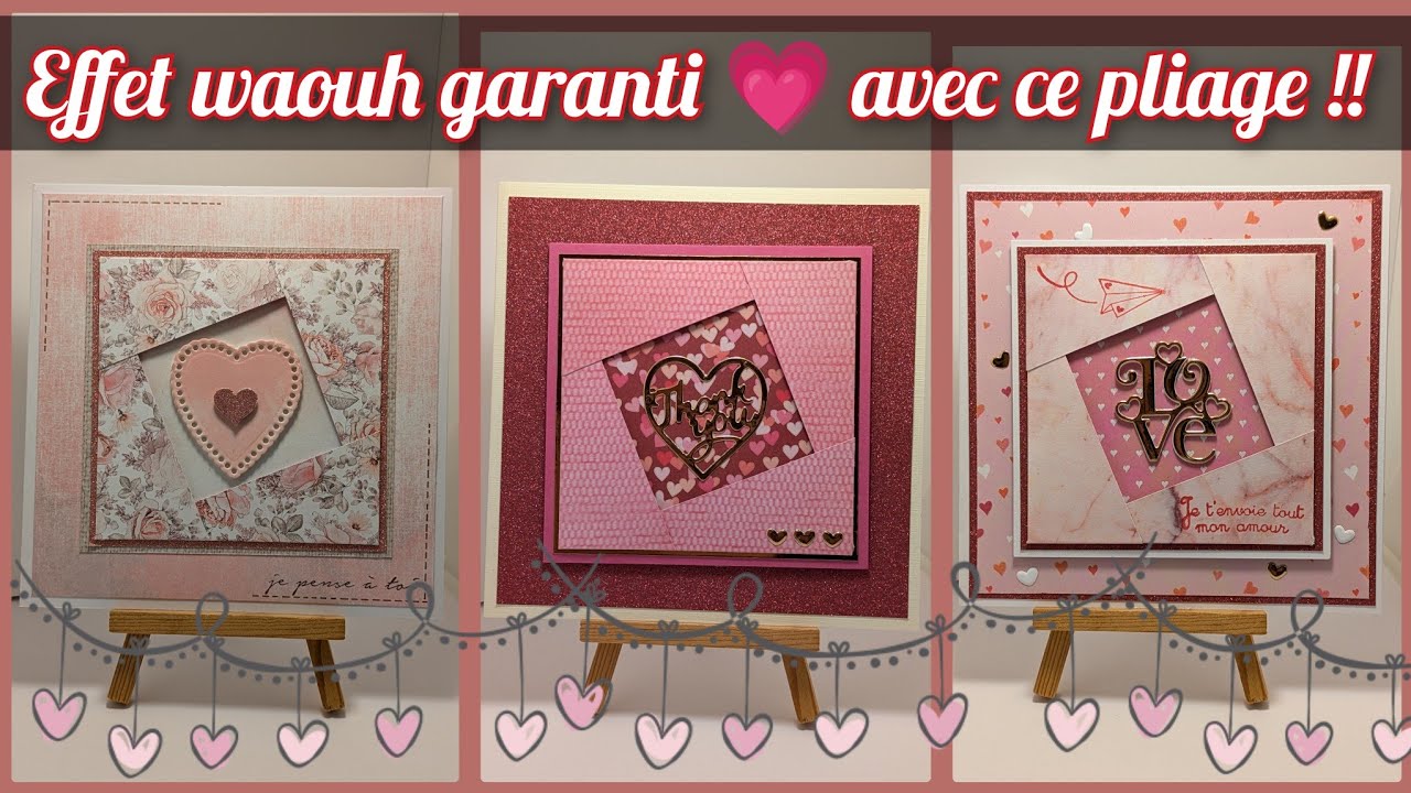 💗 Tuto - Carte Saint-Valentin - Pliage rapide, efficace et amusant 💗 #action #saintvalentin 