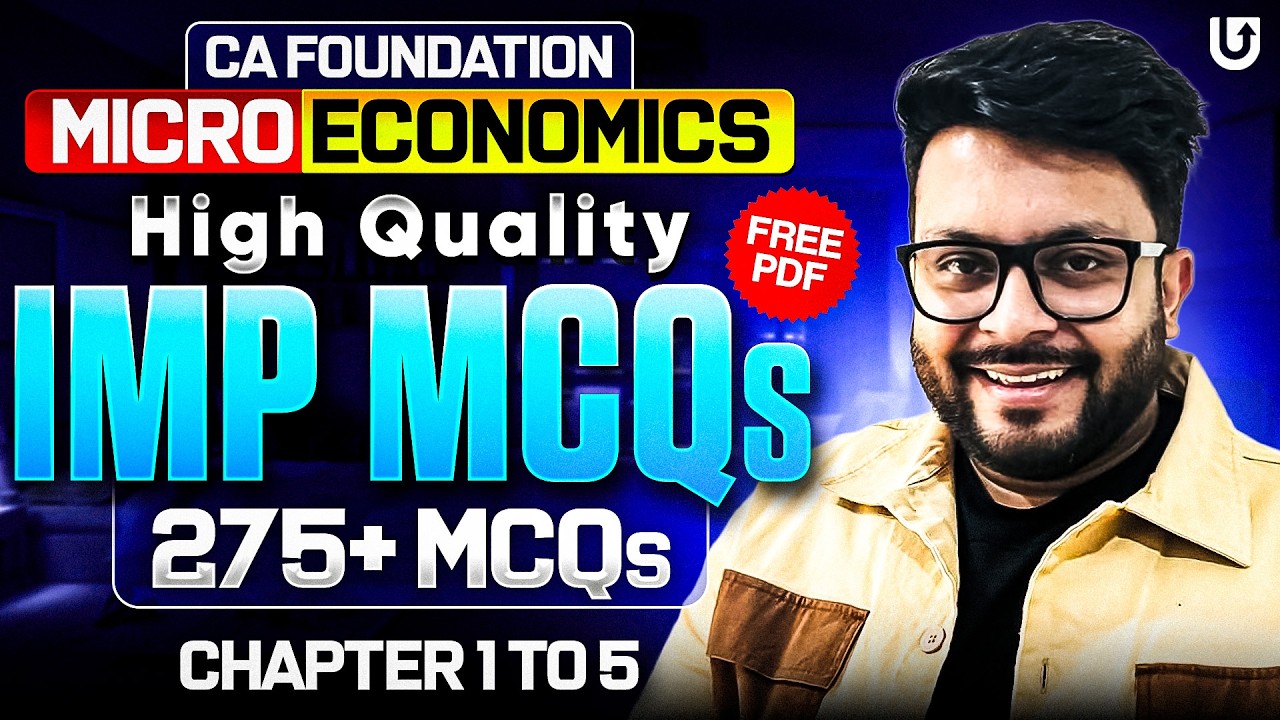 Economics Important MCQs | Top 275+ | Chapter 1 to 5 | CA Mohnish Vora (MVSIR)