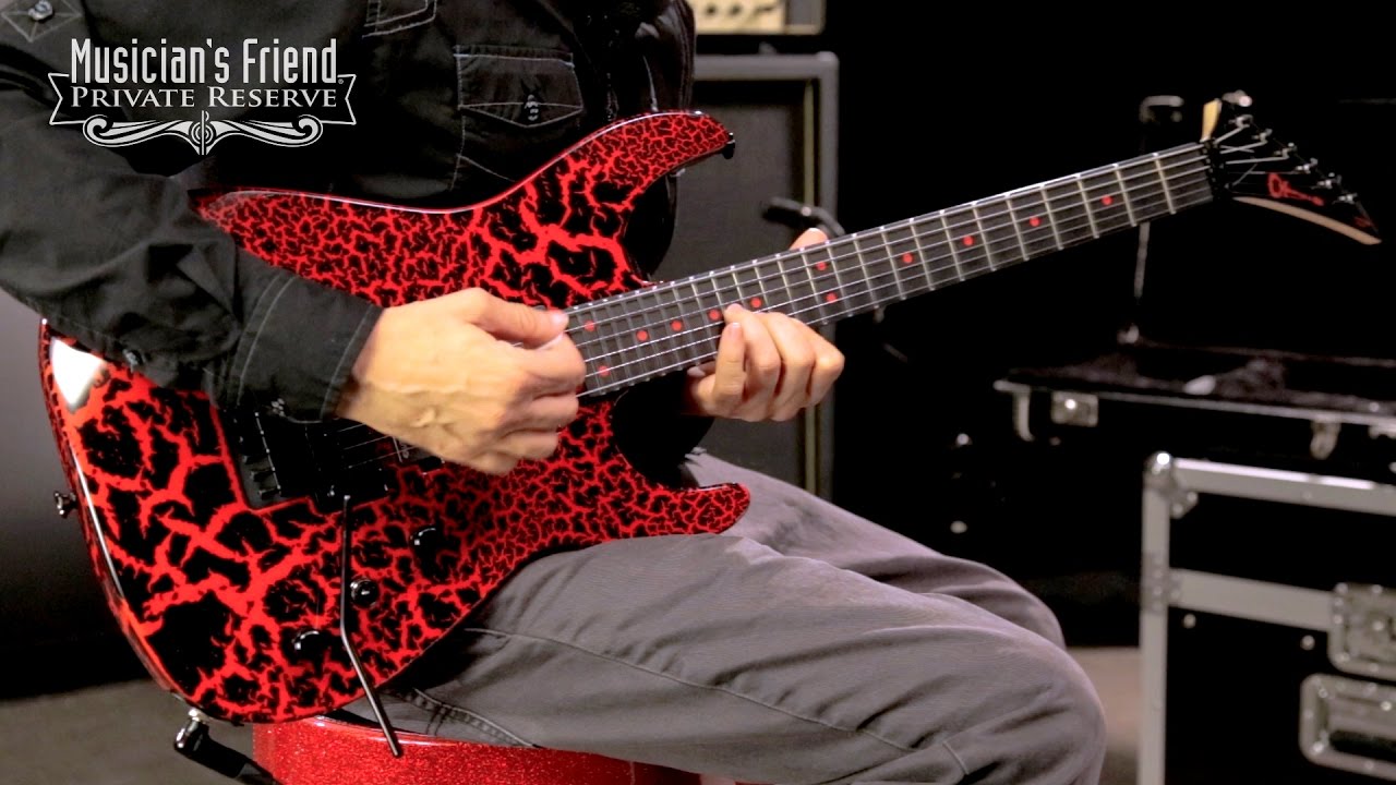 Charvel Custom Select Dinky Electric Guitar, Black Red Crackle