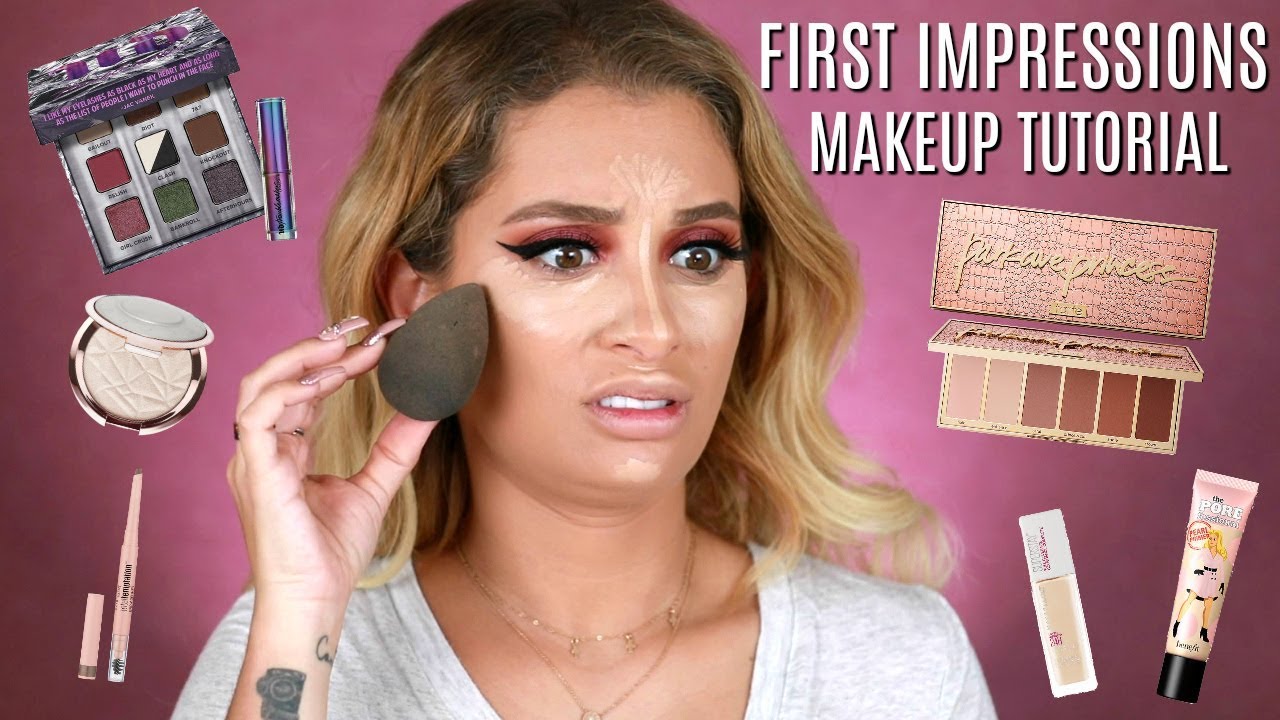 FIRST IMPRESSIONS MAKEUP TUTORIAL | DRUGSTORE & HIGH END