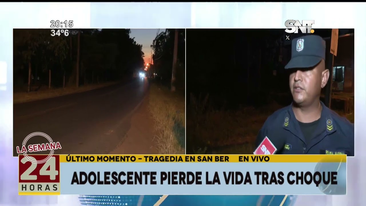 Accidente con derivación fatal en San Bernardino