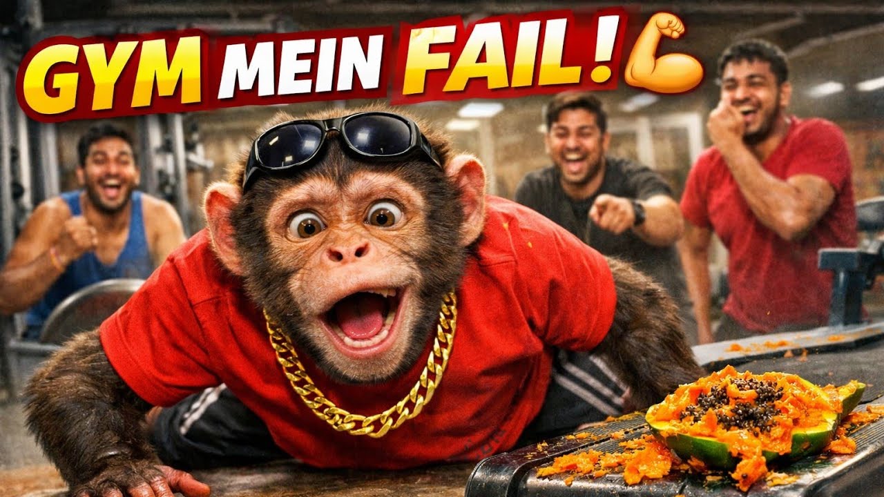 Bandar Bhai Ka Full Day Vlog 😂 | Gym Mein Epic Fail + Desi Double Meaning Masti 💪🔥