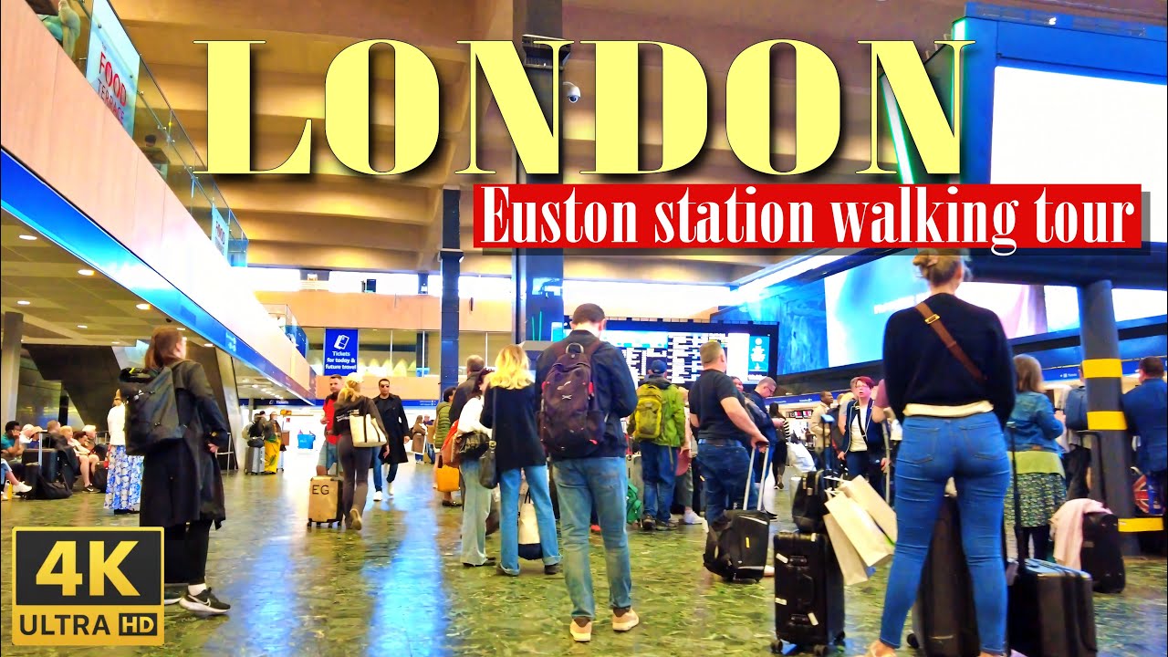 London Euston station walking tour | Euston tube station | 4K