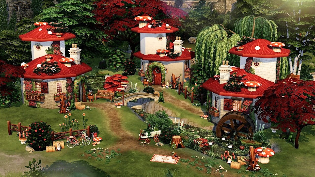Mushroom Village • The Sims 4 • No CC | Speed Build