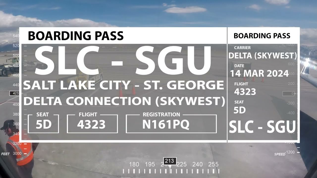 Delta Connection (Skywest Airlines) CRJ-900 FULL FLIGHT From Salt Lake City to St. George Utah