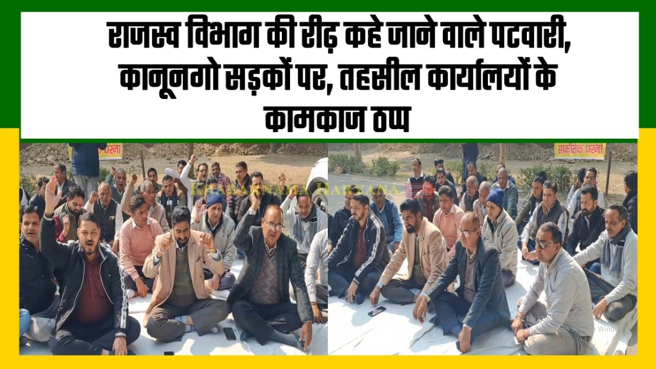 राजस्व विभाग की रीढ़ कहे जाने वाले पटवारी, कानूनगो सड़कों पर, तहसील कार्यालयों के कामकाज ठप्प