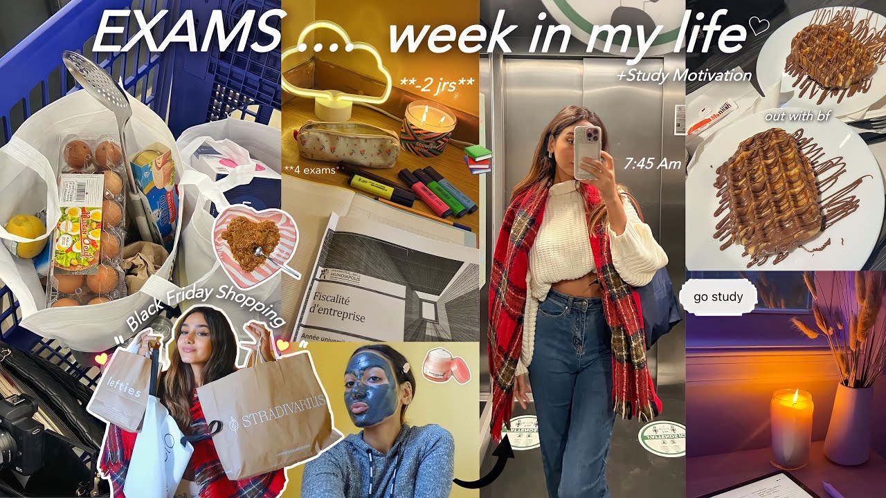 EXAMS week in my LIFE📚🪴|اسبوع الإمتحانات😖🥺(do my resumes,Study motivation🗂️,shopping🛍️..)
