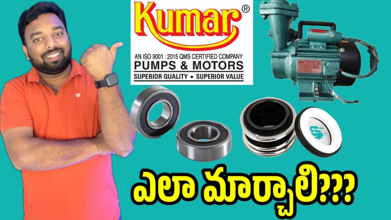 kumar motor bearing and waterseal replacment in telugu.