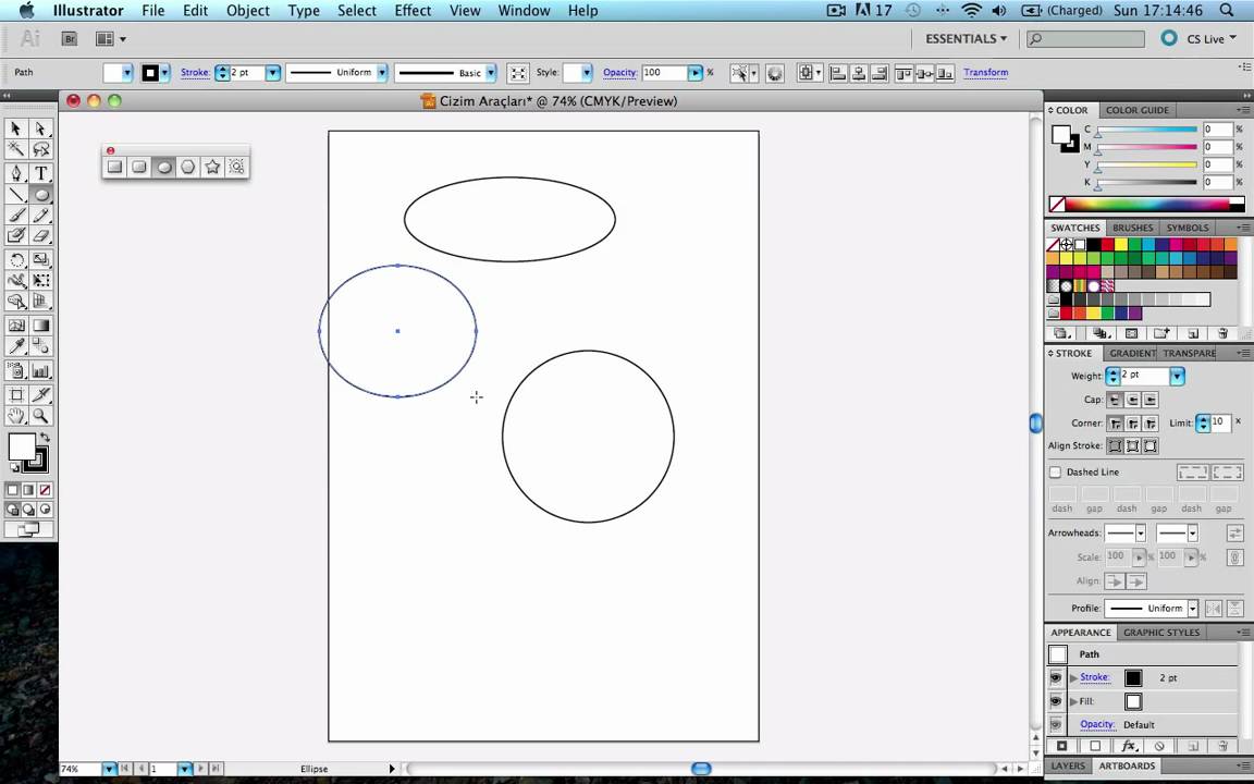 Kerim KIRPAT Illustrator CS5 Cizim Teknikleri III Ellipse Tool