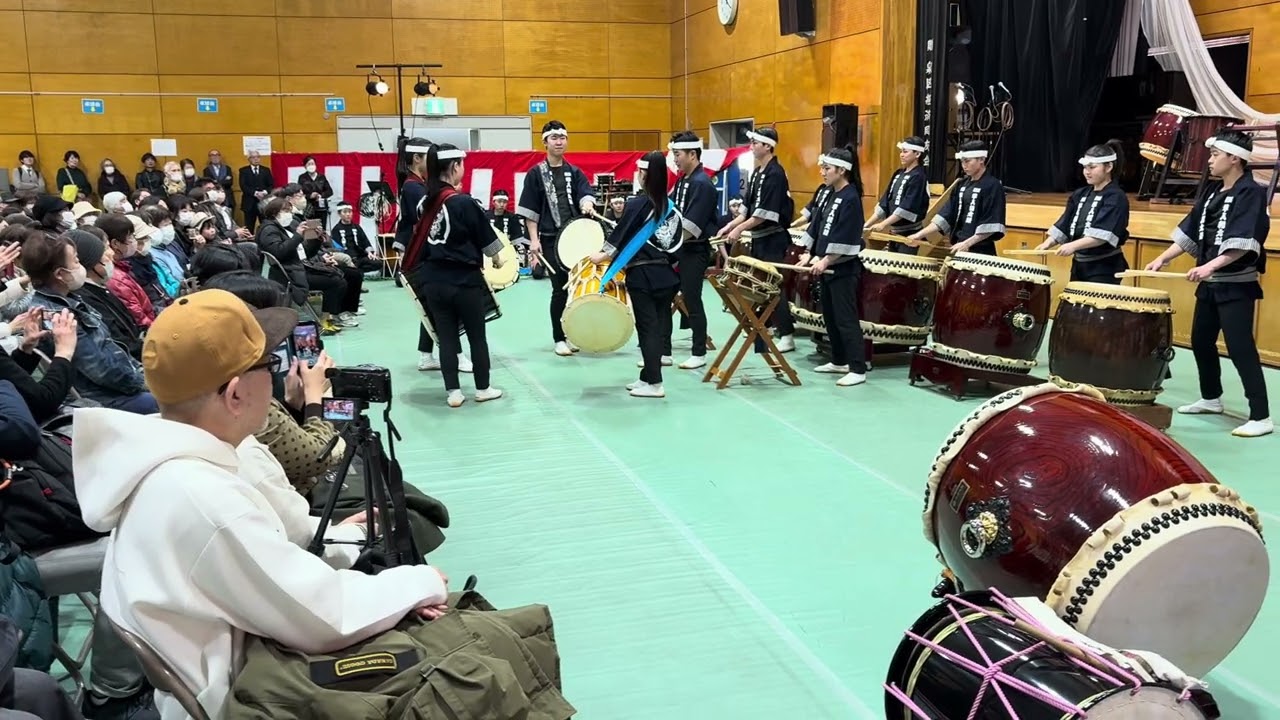 立場地区センターまつり、横浜隼人高校和太鼓部の演奏