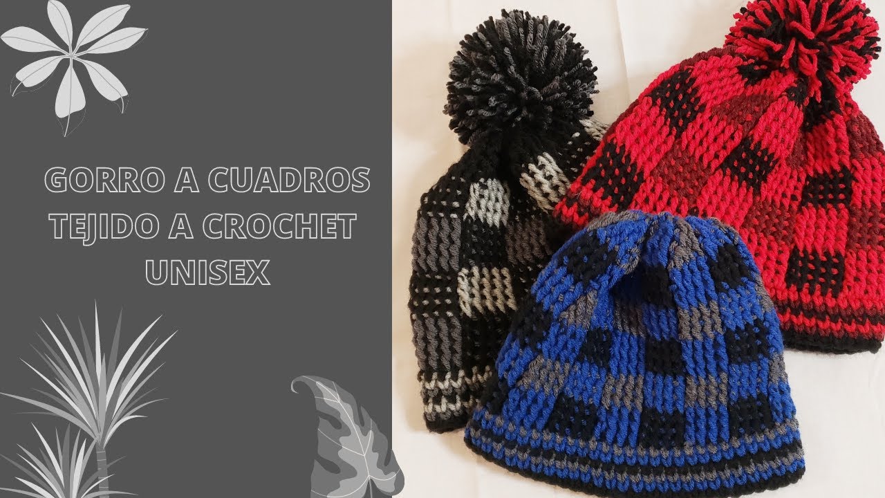 APRENDE A TEJER BONITOS GORROS CON CUADROS A CROCHET