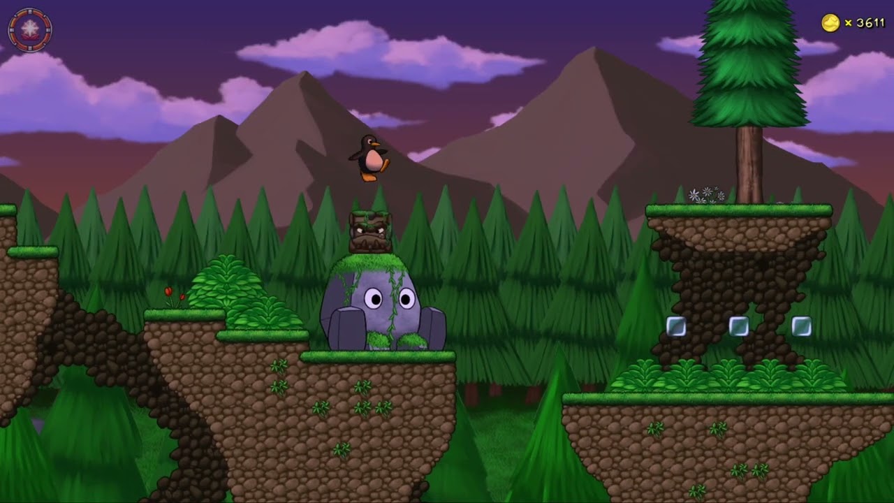 SuperTux 2 – Story Mode. Level  39-40/A shaky path - Owls skydiving commandos