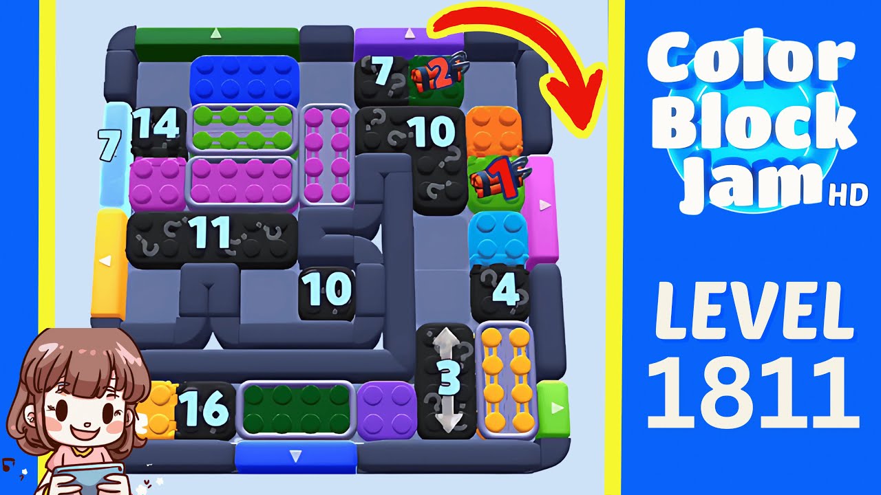 Color Block Jam Level 919 (1811) Solution Walkthrough