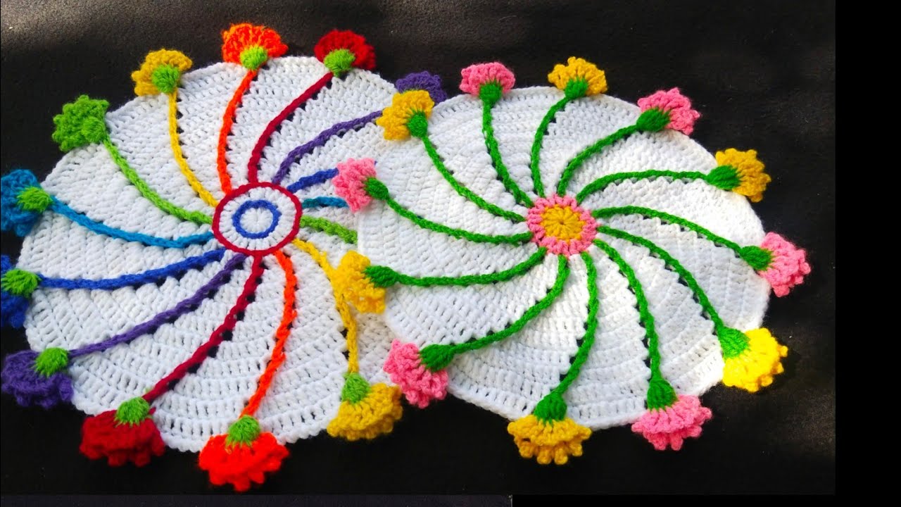 Latest Crochet Flower Doilly | Tablemat |Tablecloth | Thalposh Flower Pattern Design