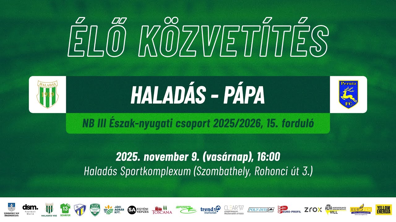 Haladás - Pápa | ÉLŐ közvetítés