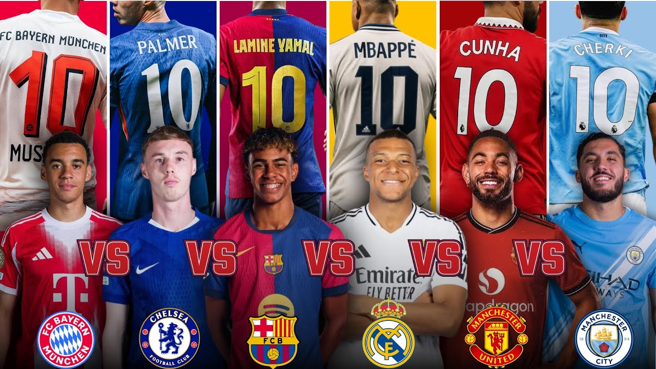 Comparison: Lamine Yamal vs Mbappe vs Jamal Musiala vs Cunha vs Palmer vs Cherki | Number 10 Battle