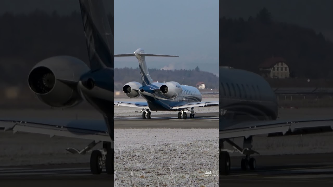 🚀 Bombardier Global 7500 N750KD Take-Off at Bern! ✈️🔥