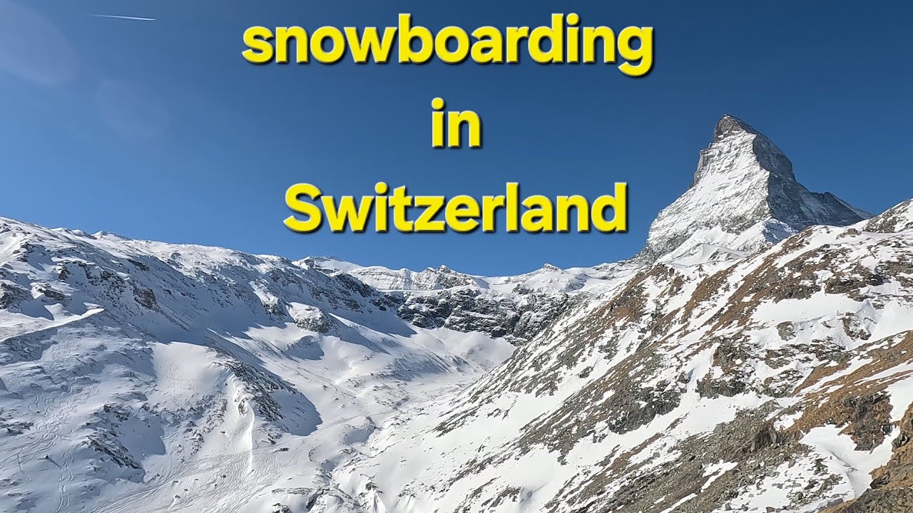 One run at zermatt! snowboarding in Switzerland