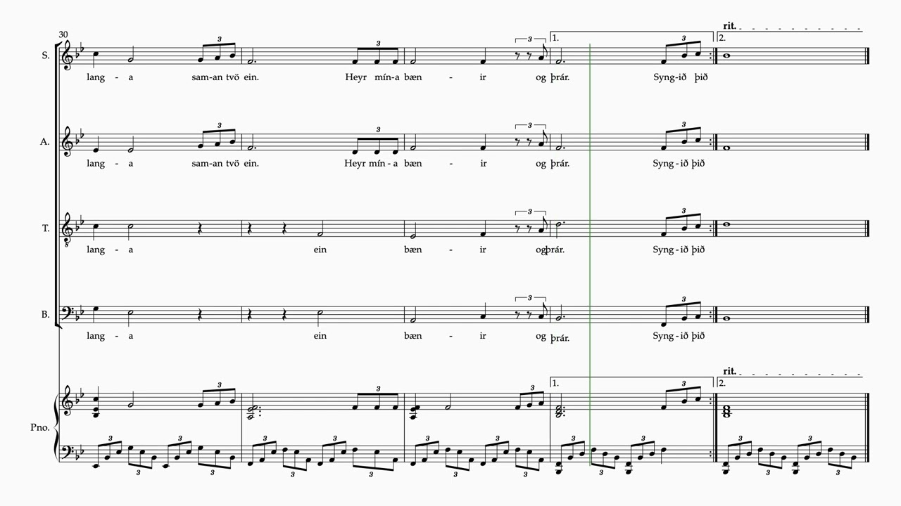Heyr mína bæn -  Non ho l´eta - útsetning fyrir Kammerkór SATB
