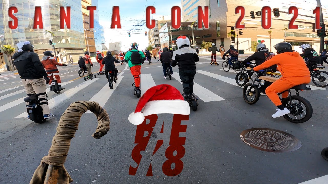 Epic BAESK8 x SANTA CON SF 2021 Group Ride Gets Scrooged!!