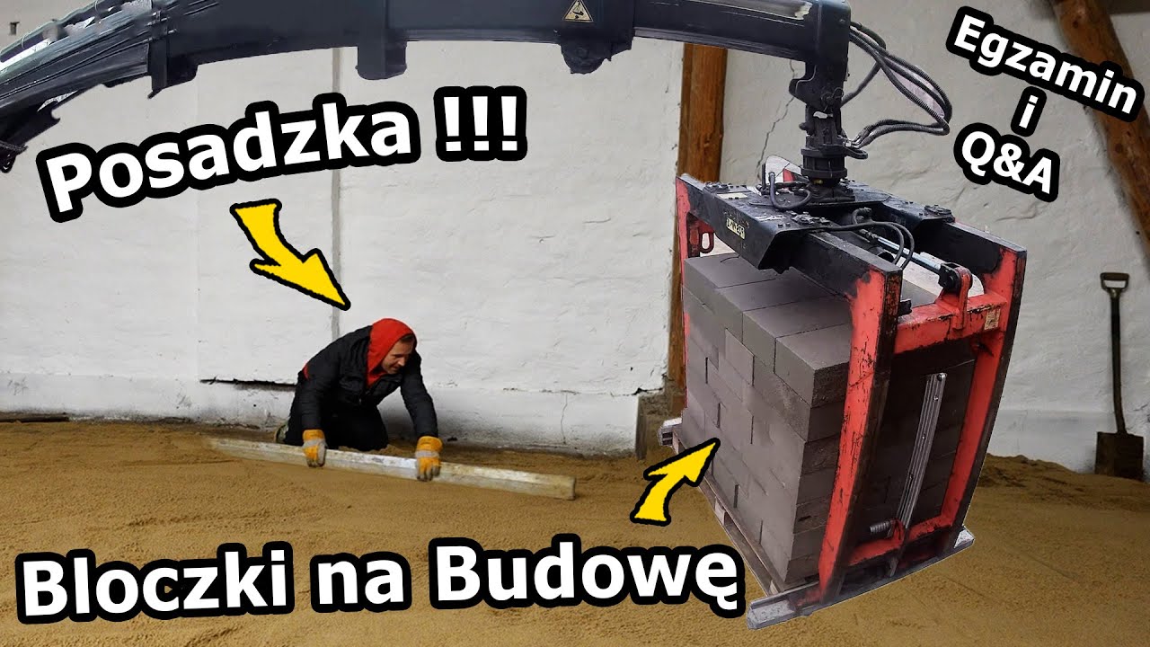Rozładunek Bloczków Betonowych !!!  - Ubijam Piasek w Stodole i Jadę na Egzamin! *Posadzka ( #1132)