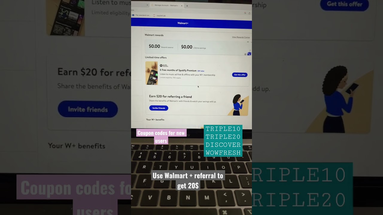 Walmart new user promo codes | #youtubeshorts